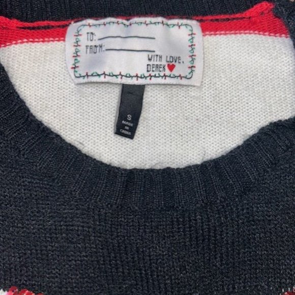 To: From: Size Small Ugly Christmas Sweater Black Red Long Sleeve Pullover EUC - Picture 4 of 5